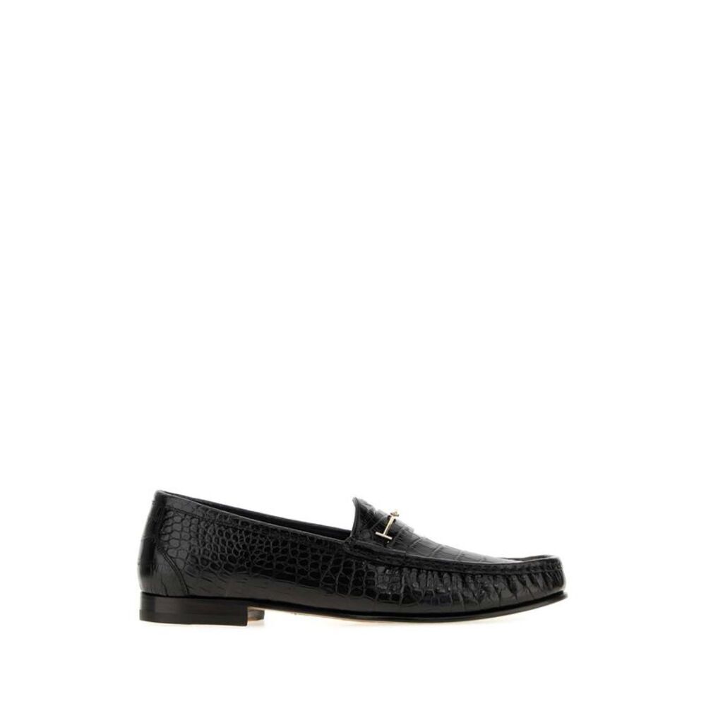 Tom Ford Men Black Leather Loafers